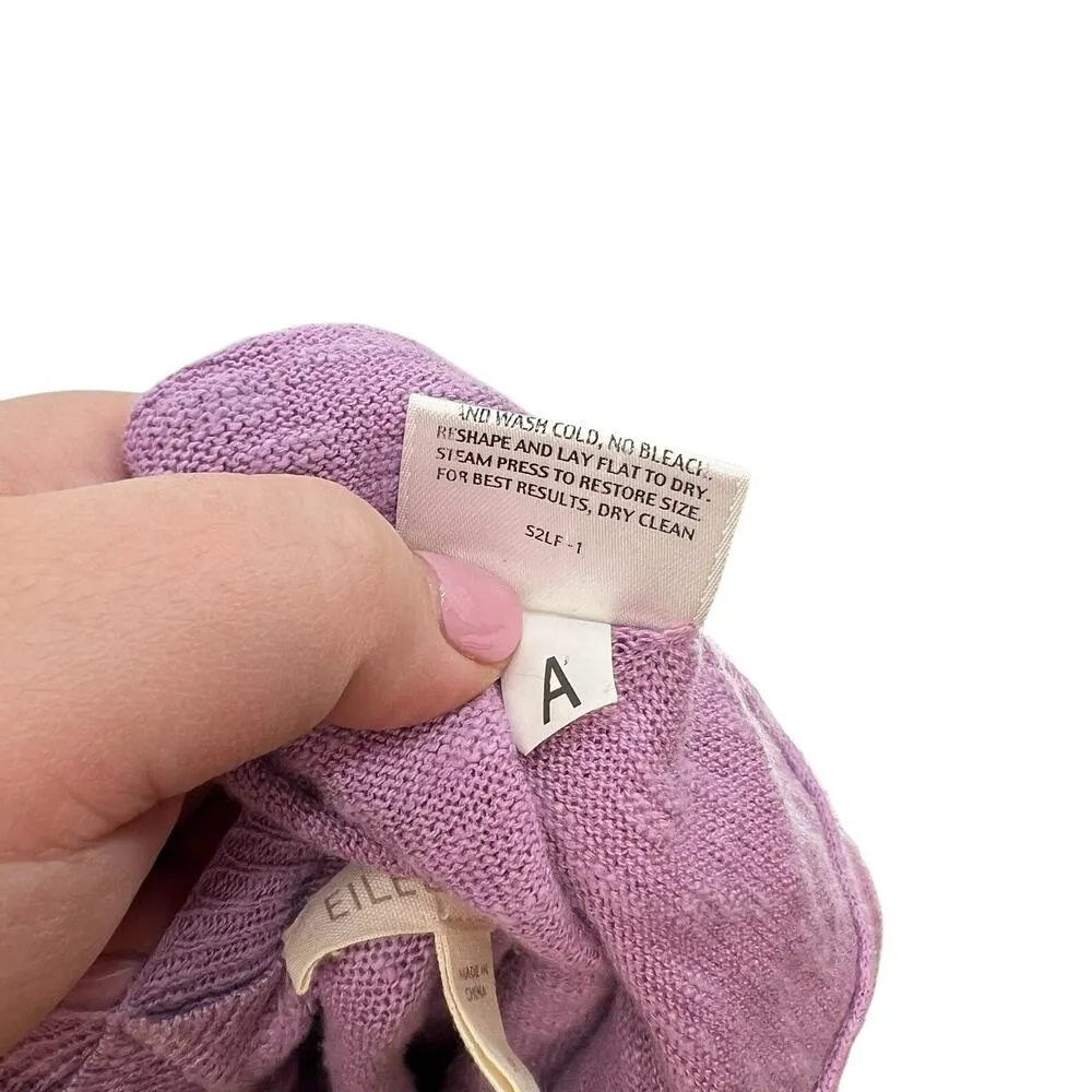 Eileen Fisher Lavender Dusk Purple Linen Cotton Slub Kimono Cardigan Size Medium - Image 12