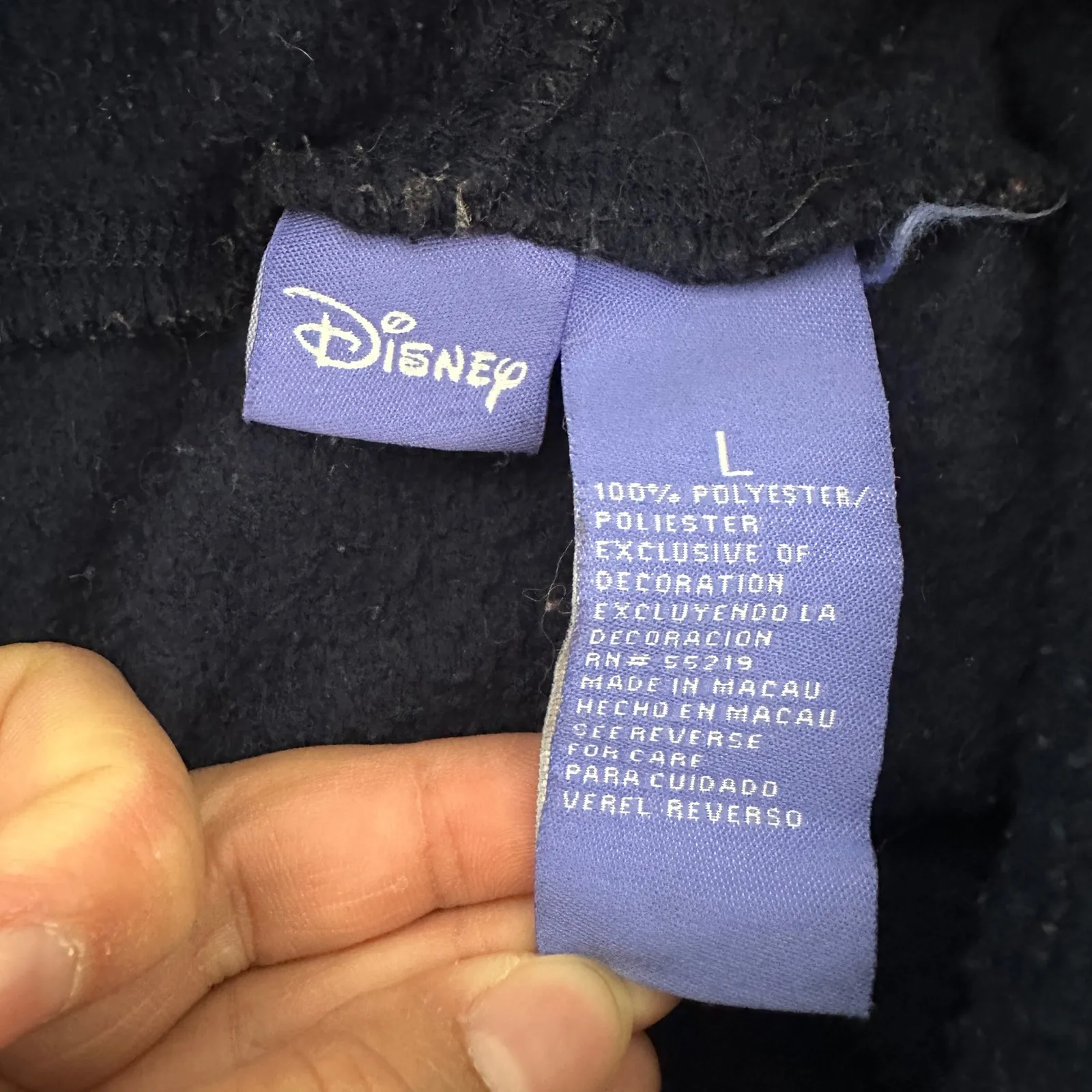 Vintage Disney Fleece Hoodie‎ Sweatshirt Mickey Mouse Donald Goofy Women Large - Image 4