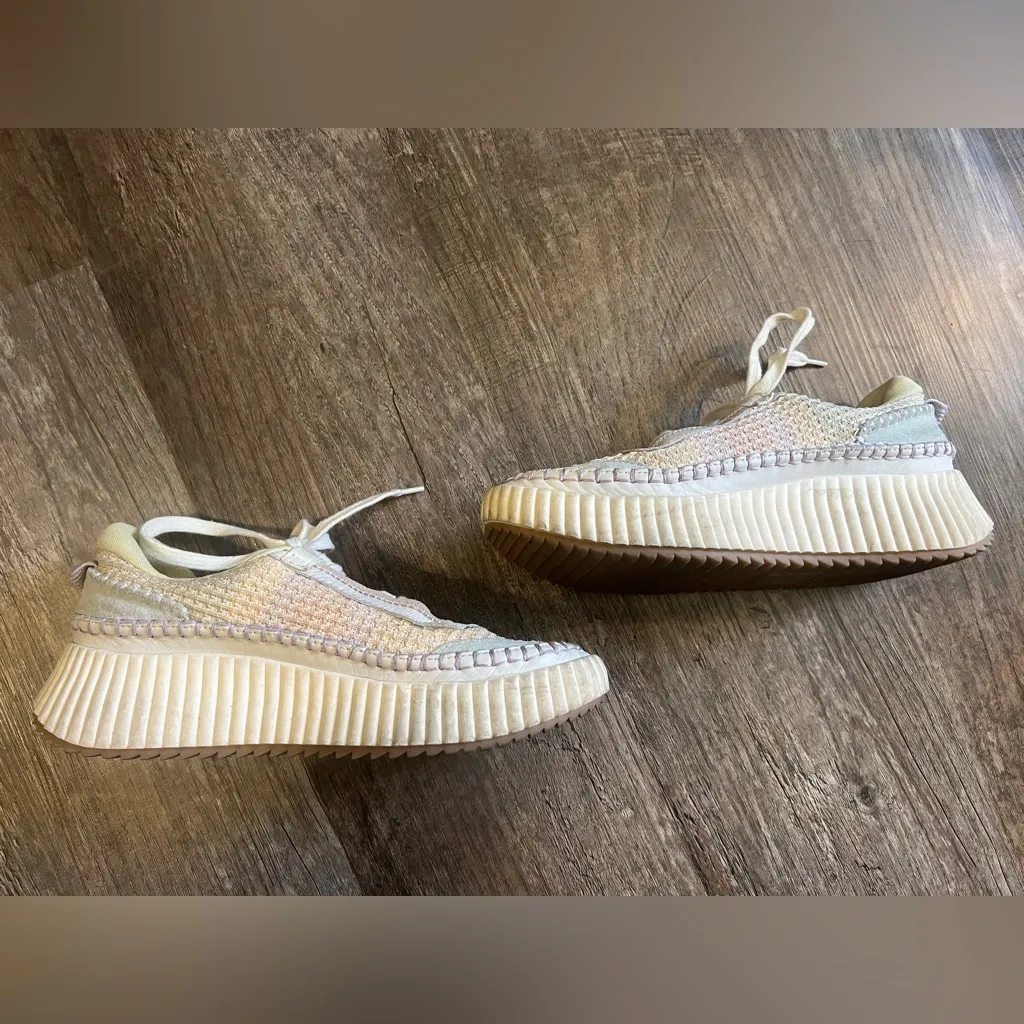 Dolce Vida Rainbow Pastel Knit Shoes White Size 7.5 - Image 7