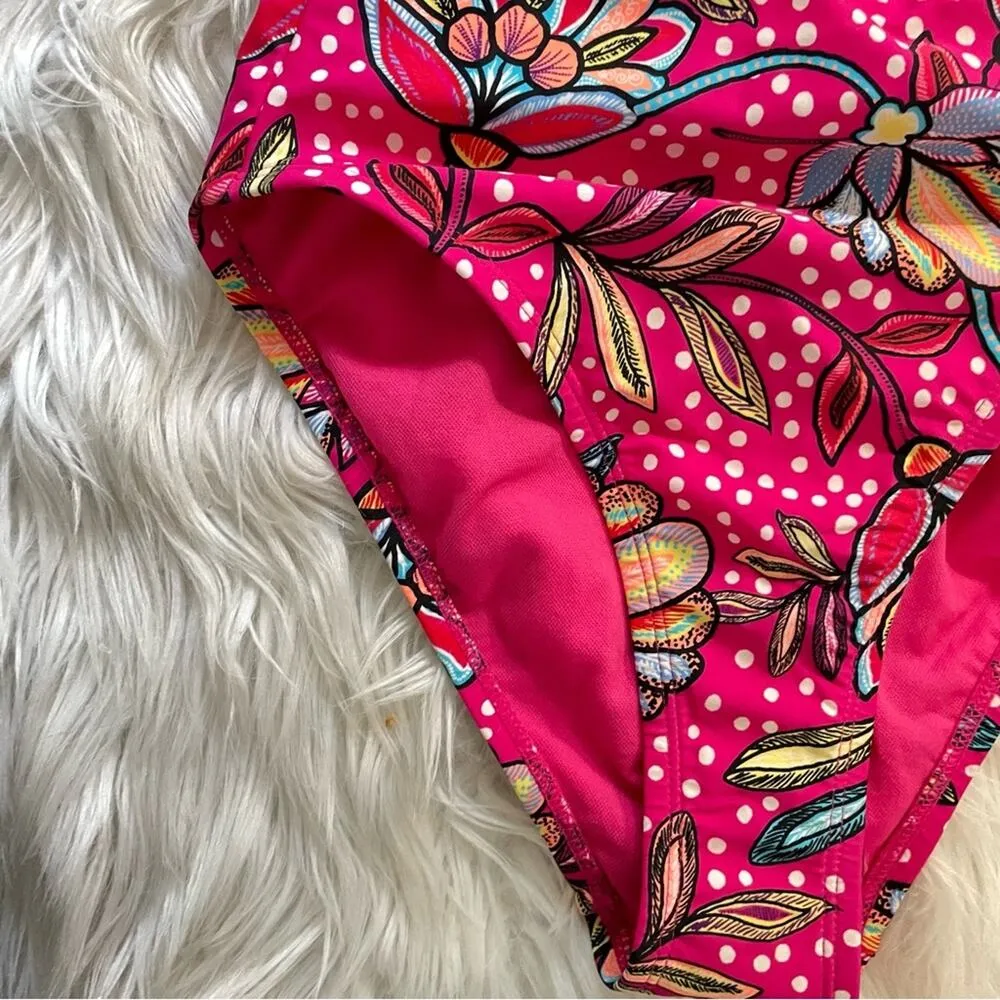 Tabitha Brown x Target Pink Floral One Piece Cutout Swimsuit Swim Suit XXS new - Image 6