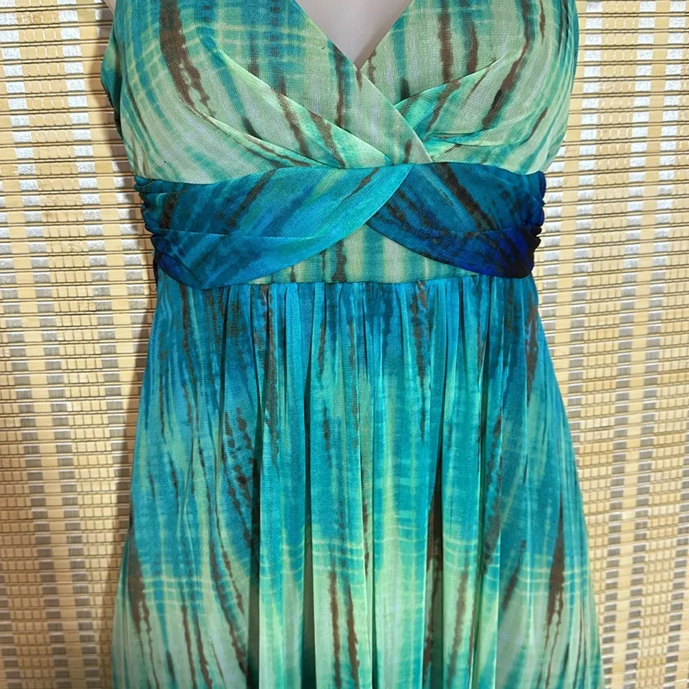 Ruby Rox Y2K Teal Baby Doll Mini Dress or Long Tank Top Empire Waist Medium - Image 3