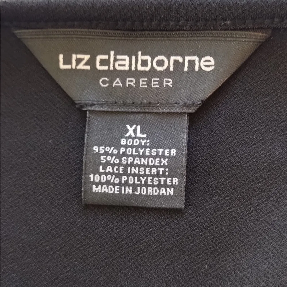 Liz Claiborne Career Women Blouse Size XL Black Stretch Sleeveless Top - Image 4