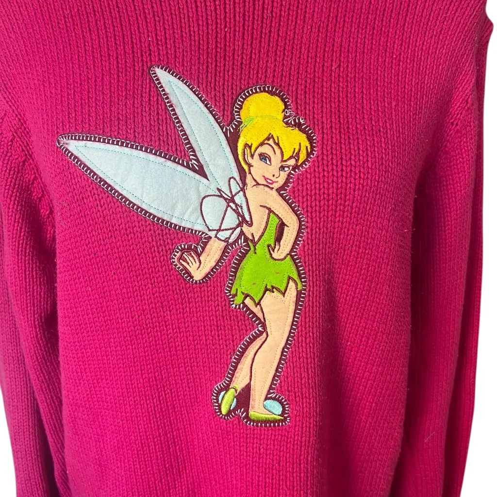 Disney Tinkerbell Y2K  Knit Sweater <3 Large Cotton-Blend - Image 2