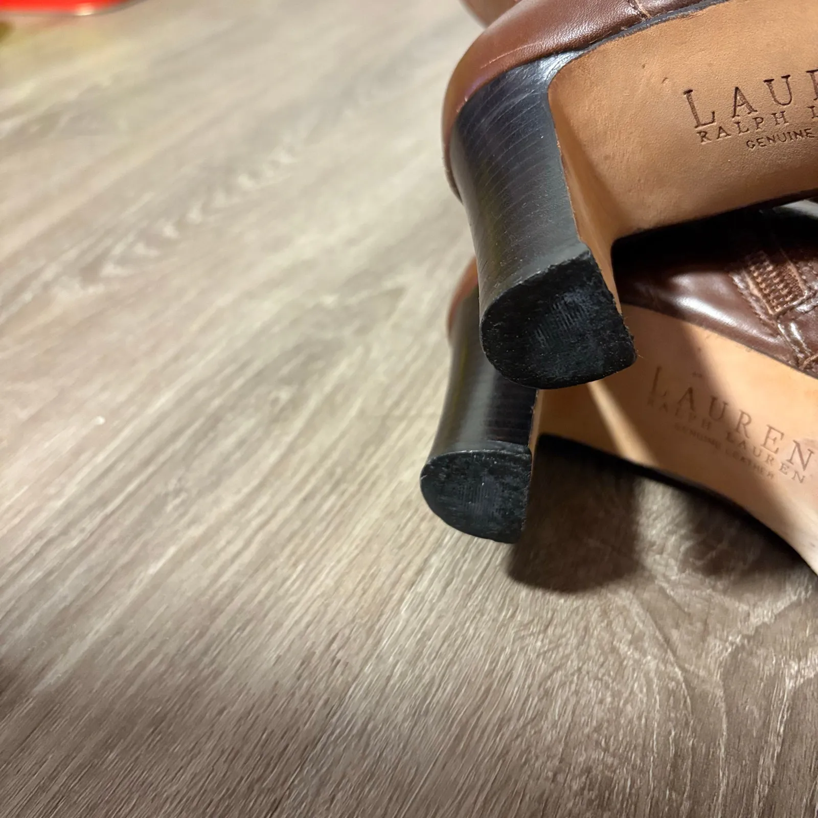 Lauren Ralph Lauren Lucienne Brown Leather Tall Boots 7C Knee High - Image 5