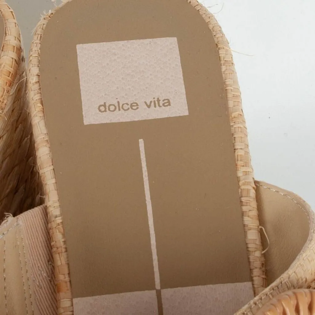 NWOB Dolce Vita Womens Liesel Raffia Espadrille Wedge Sandals Size 9.5 Tan‎ Boho Tan - Image 7