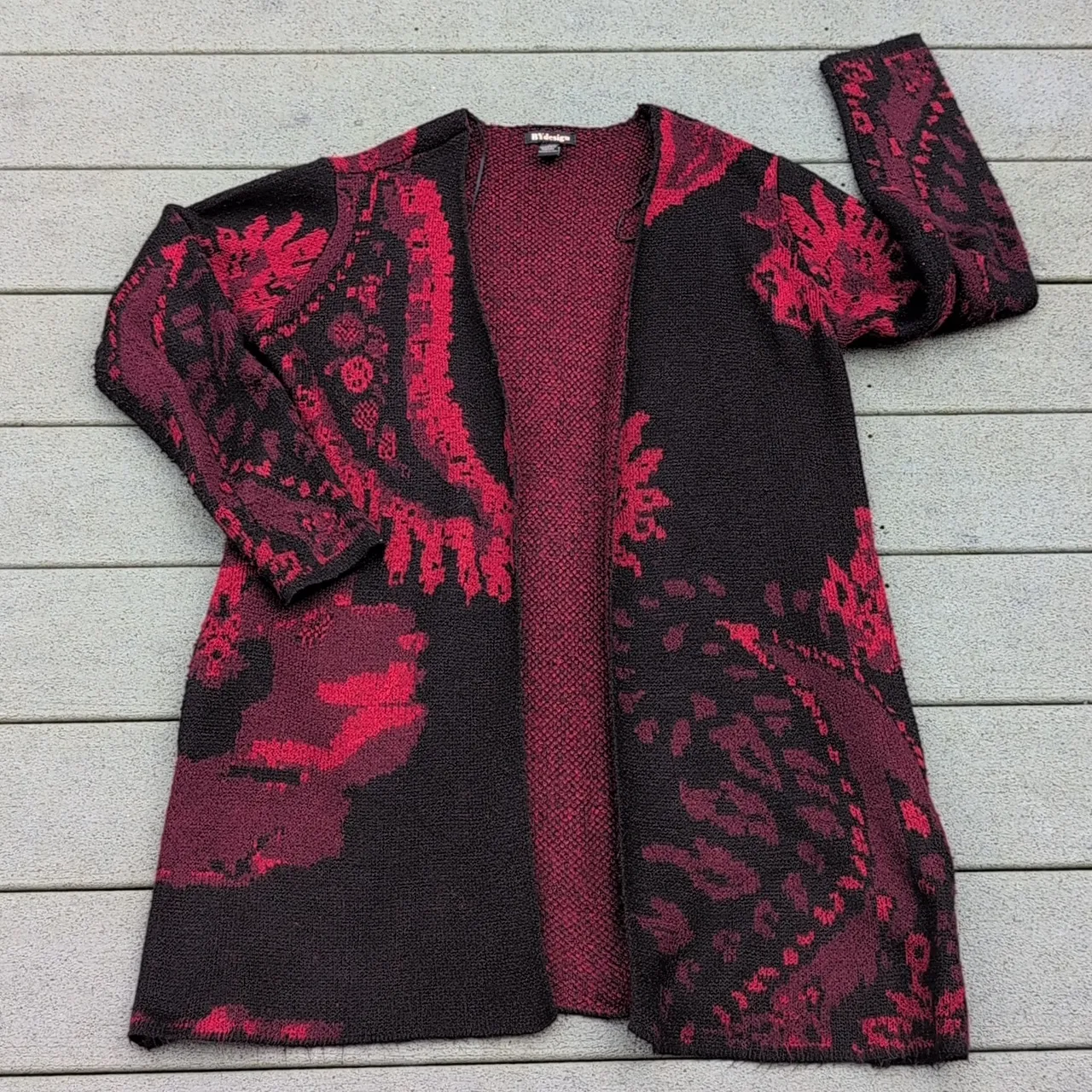 BYDesign Open Front Long Cardigan Sweater | Open Front Long Sweater Black Size L - Image 5