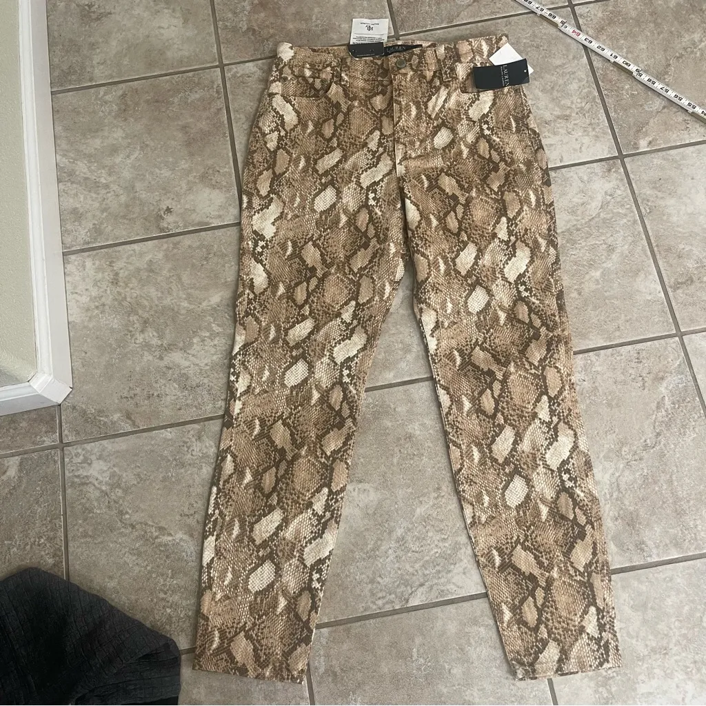 NWT Lauren‎ Ralph Lauren  Women’s Snakeprint High-Rise Skinny Ankle Jeans Sz 10 - Image 6
