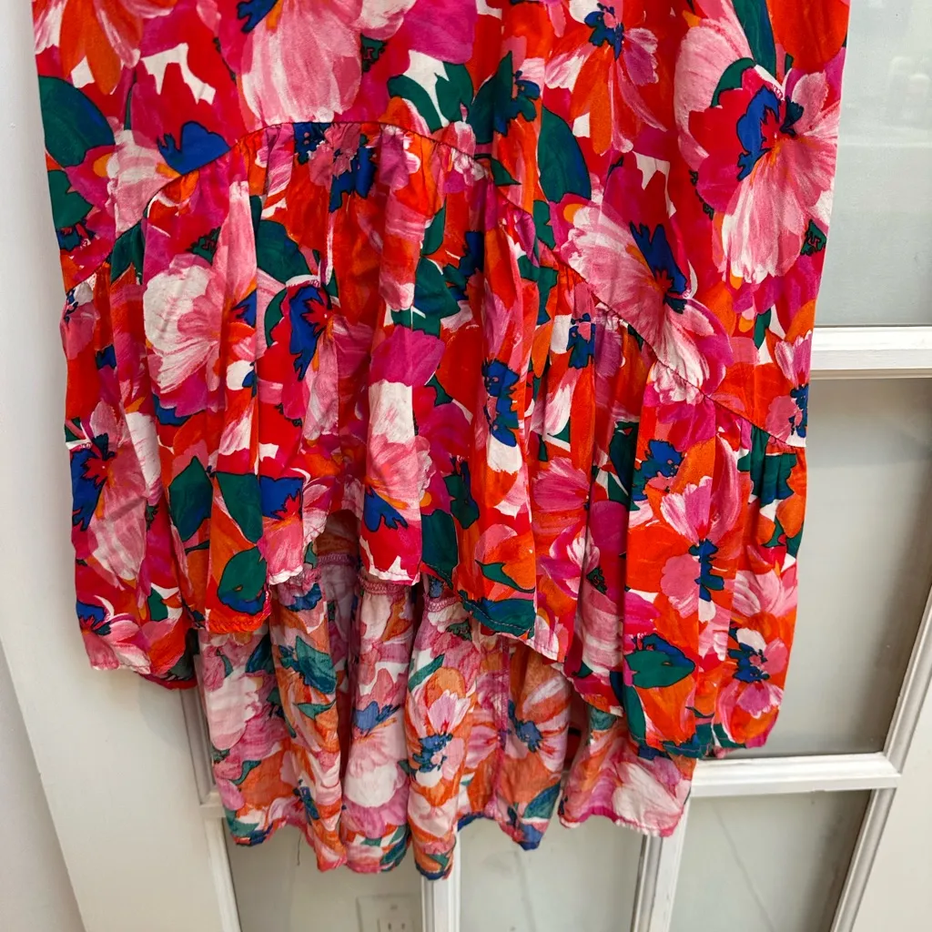 Anthropologie Abel The Label Colorful Floral High Low Maxi Dress Size Large L - Image 7
