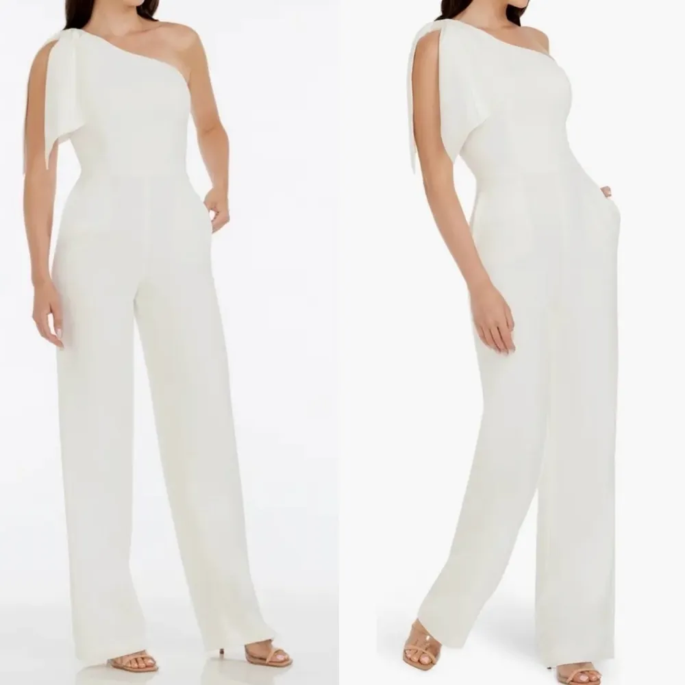 NWOT Dress the Population Tiffany One-Shoulder Jumpsuit straight leg sz XXL - Image 3