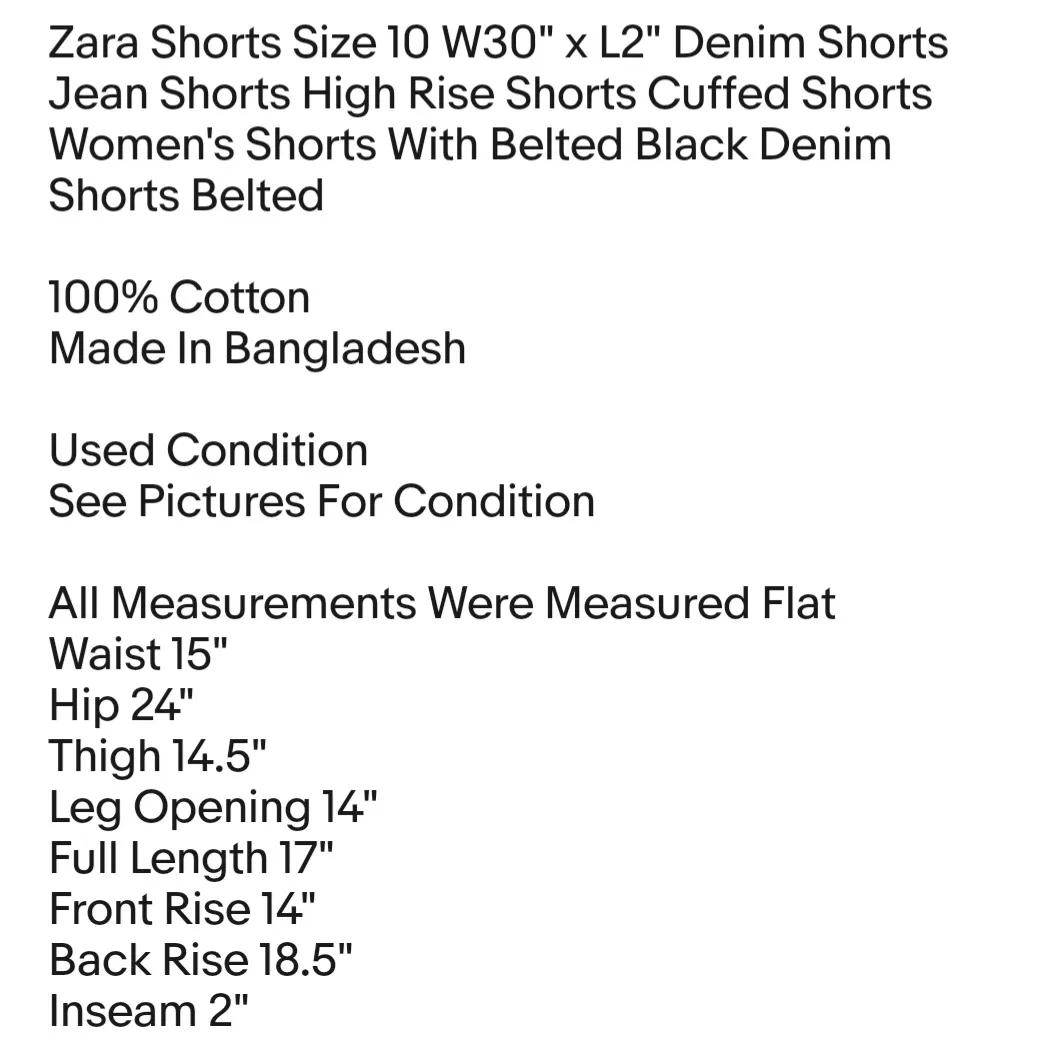 Shorts Size 10 W30" x L2" Denim Shorts Jean Shorts High Rise Shorts Cuffed Shorts Women's - Image 2