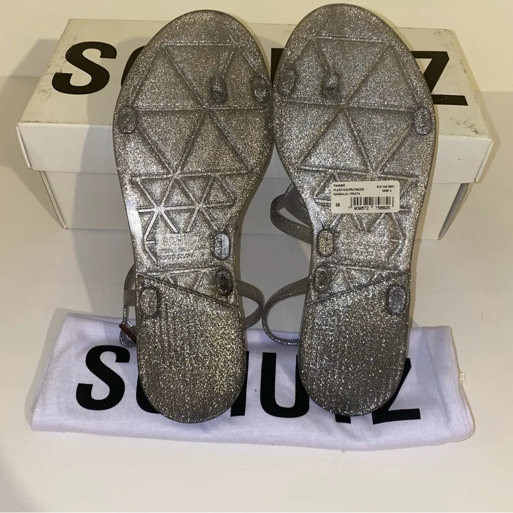 Schutz Tanner Strappy Sandals Size 6 In Women’s Color: Prata (Sparkly Gray) 🆕 - Image 5