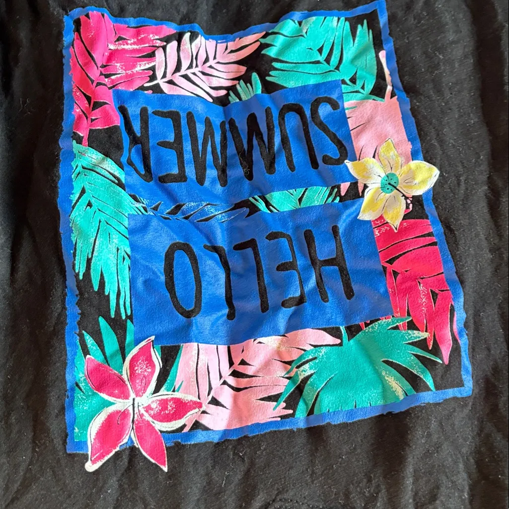 Secret treasures Black 'Hello Summer' Graphic sleep Tee large - Image 2