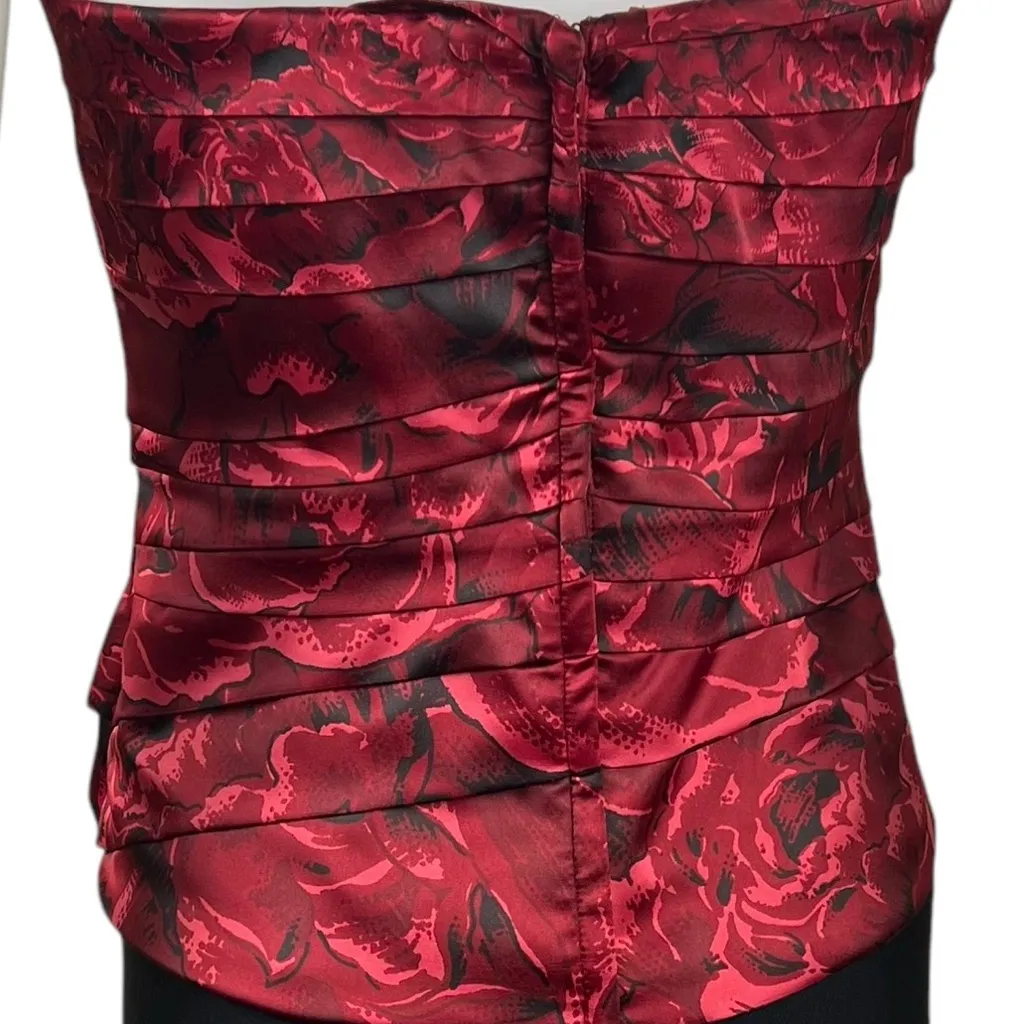 White House Black Market Red Black Bustier Corset - Image 5