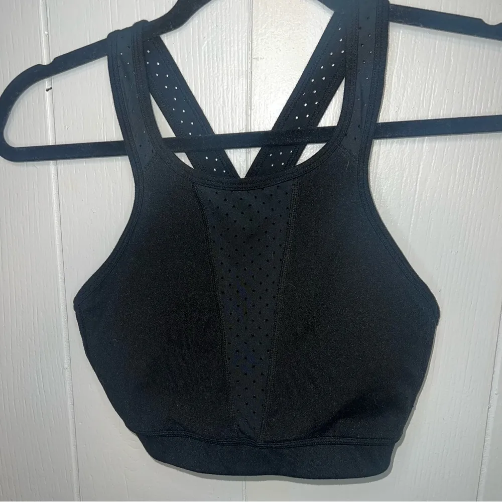 Zella Black Mesh Sports Bra Criss Cross Back size Medium - Image 3
