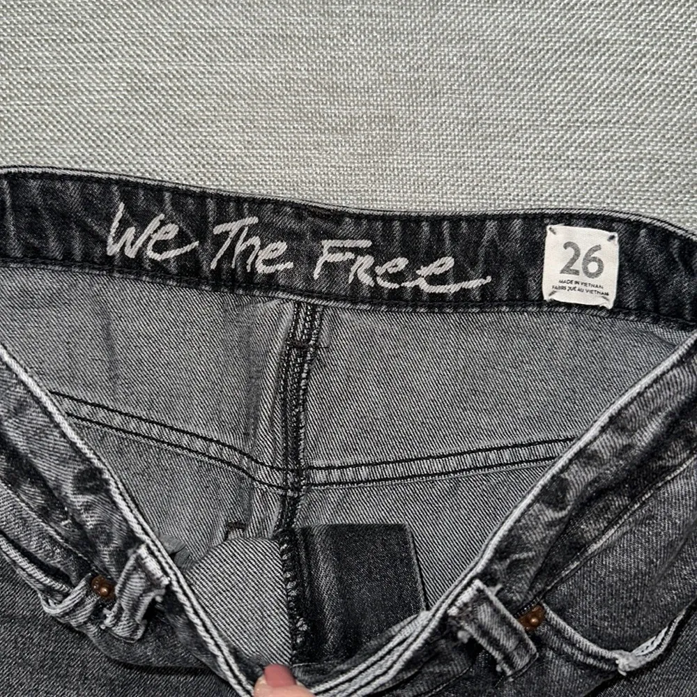 Free people we the free Bailey denim fringe hem skirt size 26 - Image 5