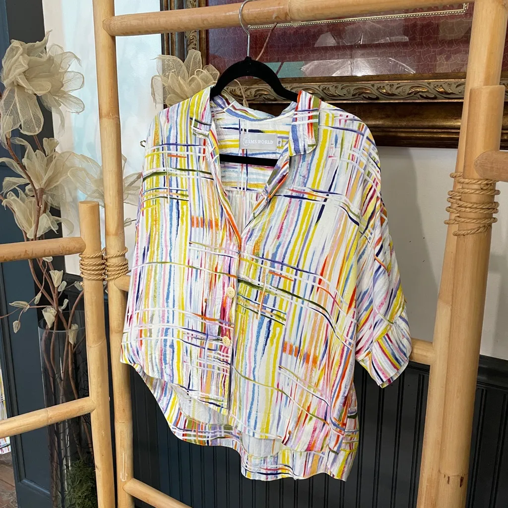 Jams World Viola Twist 2 Piece Set Button Up Boxy Top & Wide Leg Pants Medium🧡🎀 - Image 8