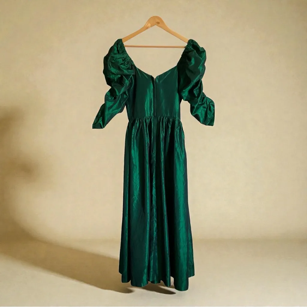 Blossoms Vintage 80’s Prom Bridesmaid Dress Size 10 Green - Image 2
