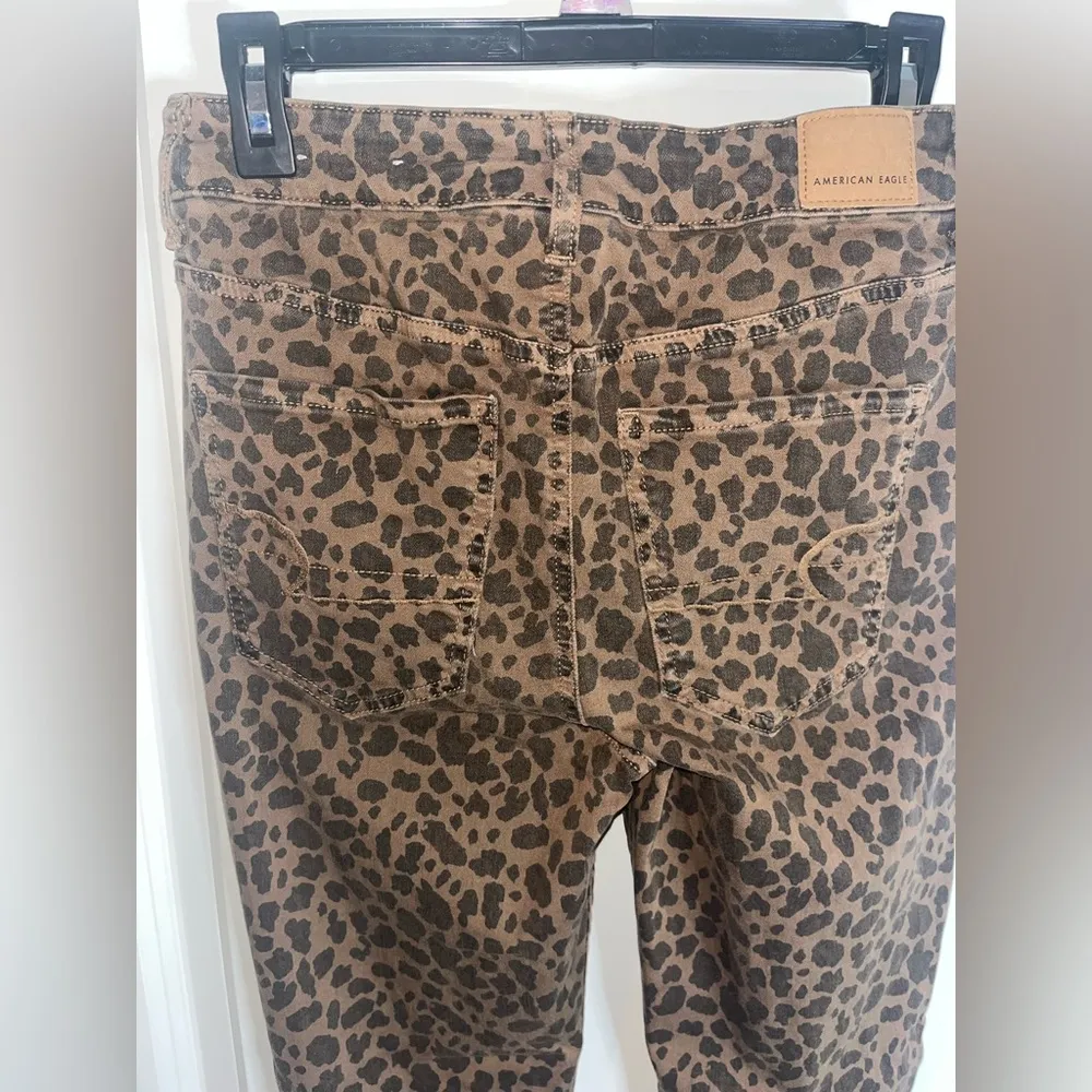 American Eagles Ne(x)t Level Stretch Cheetah Print Hi-Rise Jeggings Sz 8 Short - Image 9
