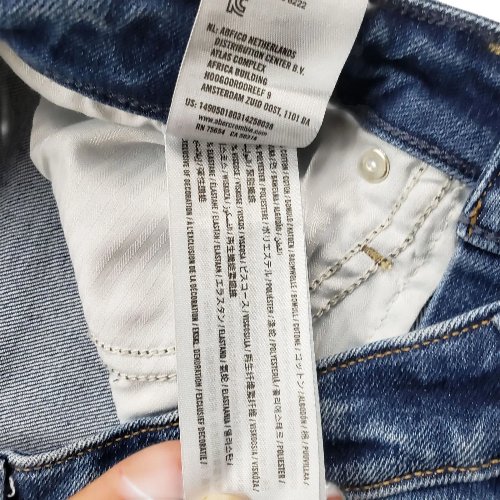 Abercrombie & Fitch Simone High Rise Jean Shorts Womens 6/28 Denim Cuffed Fray - Image 7