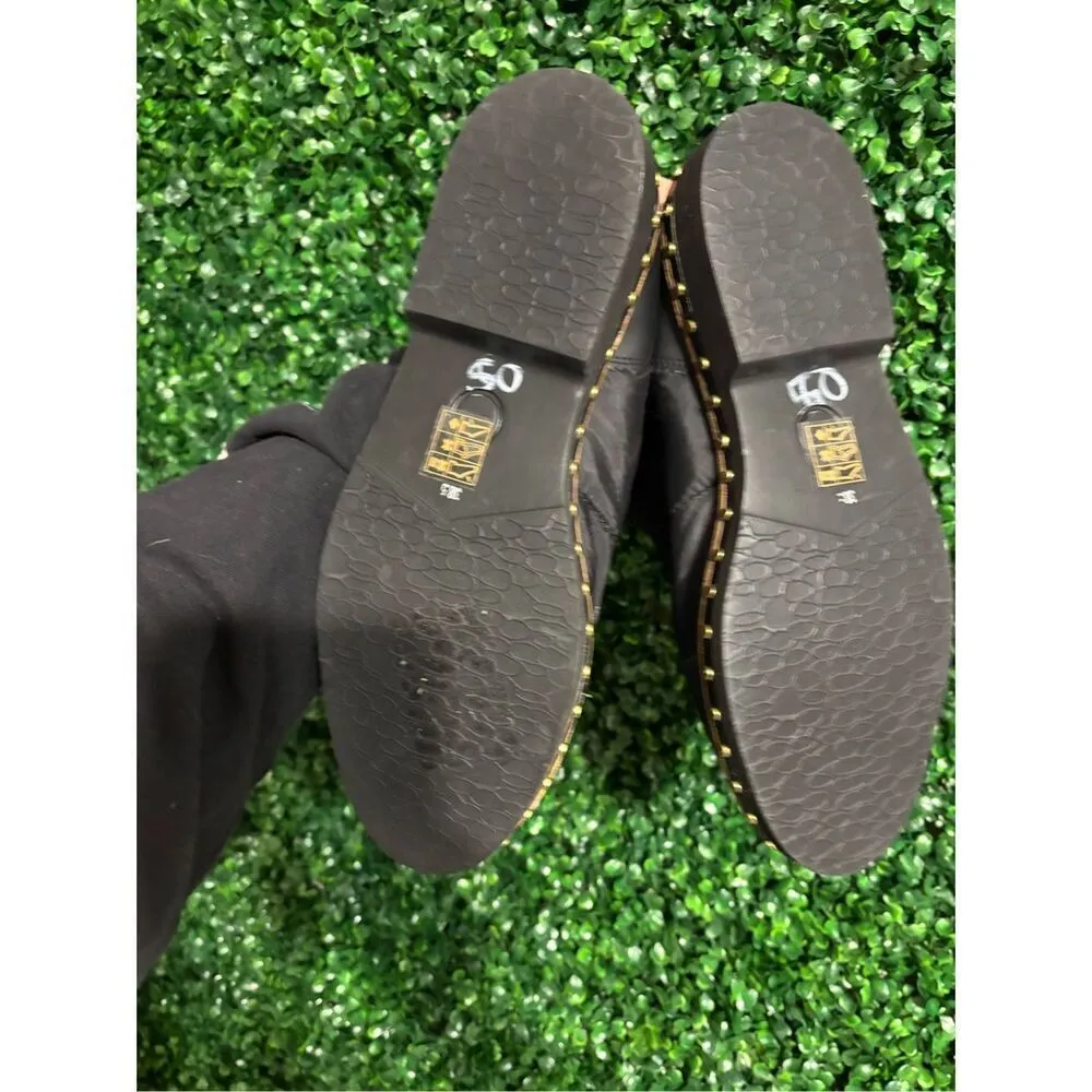 NWOT Free People Atlas Puffer Rivet Chelsea Boots in Black & Gold Sz. US 8 - Image 8