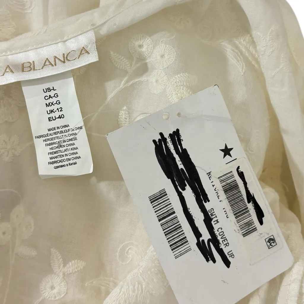 LA BLANCA NWT Zen garden lace detail romper L - Image 6