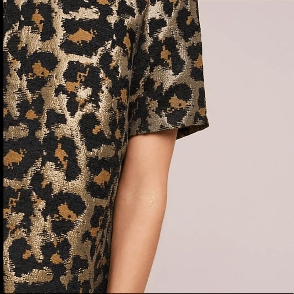 Hutch Anthropologie Black and Gold Leopard Print Blouse‎ - Image 3