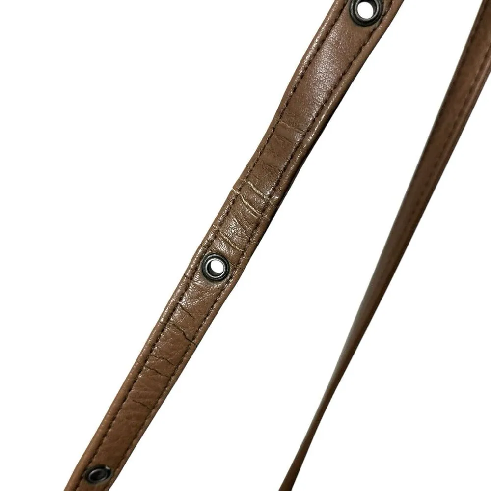 Matt & Nat Brown Vegan Leather Crossbody Front Middle Two Zipper Compartments - Image 12