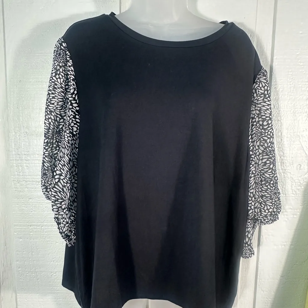 Premise Black Elbow Sleeve Top Size 3XL EUC - Image 3