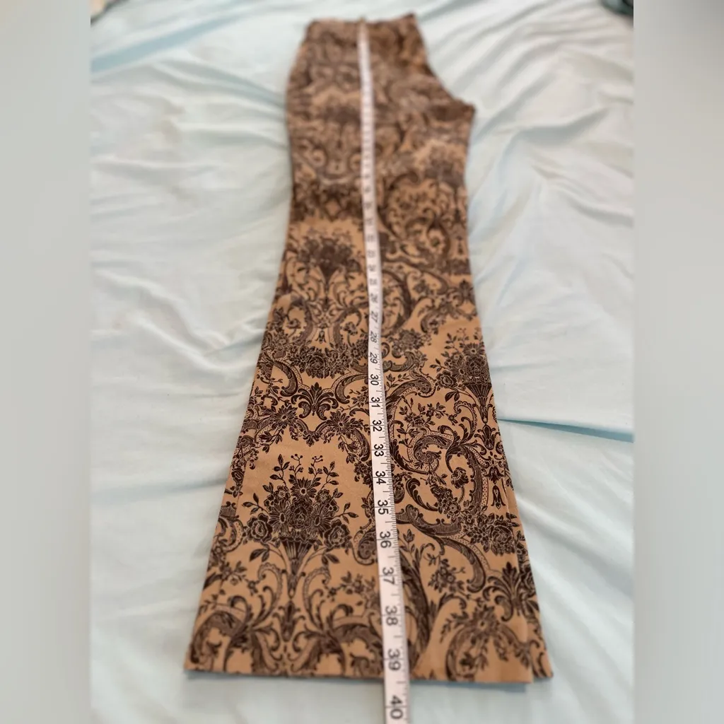 VTG 90s Women’s Sz: 6 Lord and Taylor Tan Paisley Stretch Flare Bell Bottoms Brown - Image 5