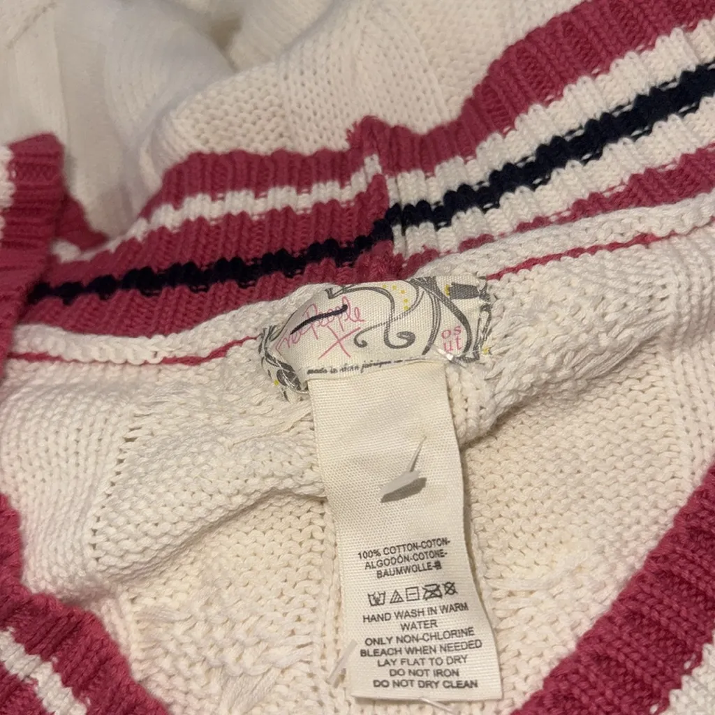 NWOT Free People Coastal prep Poncho vest academia preppy ONE SIZE - Image 10