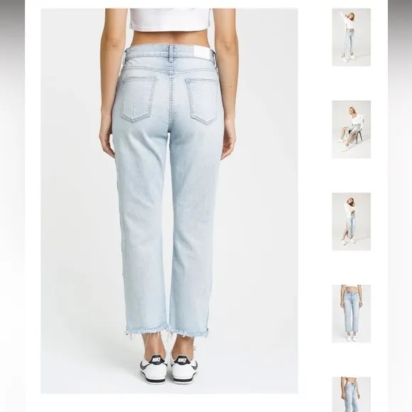 Pistola Charlie High Rise Straight Leg Side Leg Zipper Utopia Jeans‎ Size 27 - Image 4