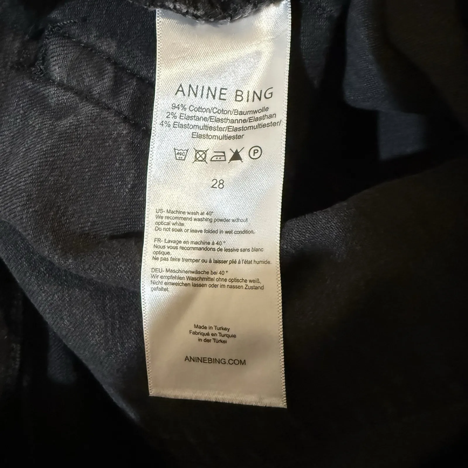 Anine Bing Jeans Womens 28 Black Raw Hem Straight Leg Cropped Mid Rise - Image 9