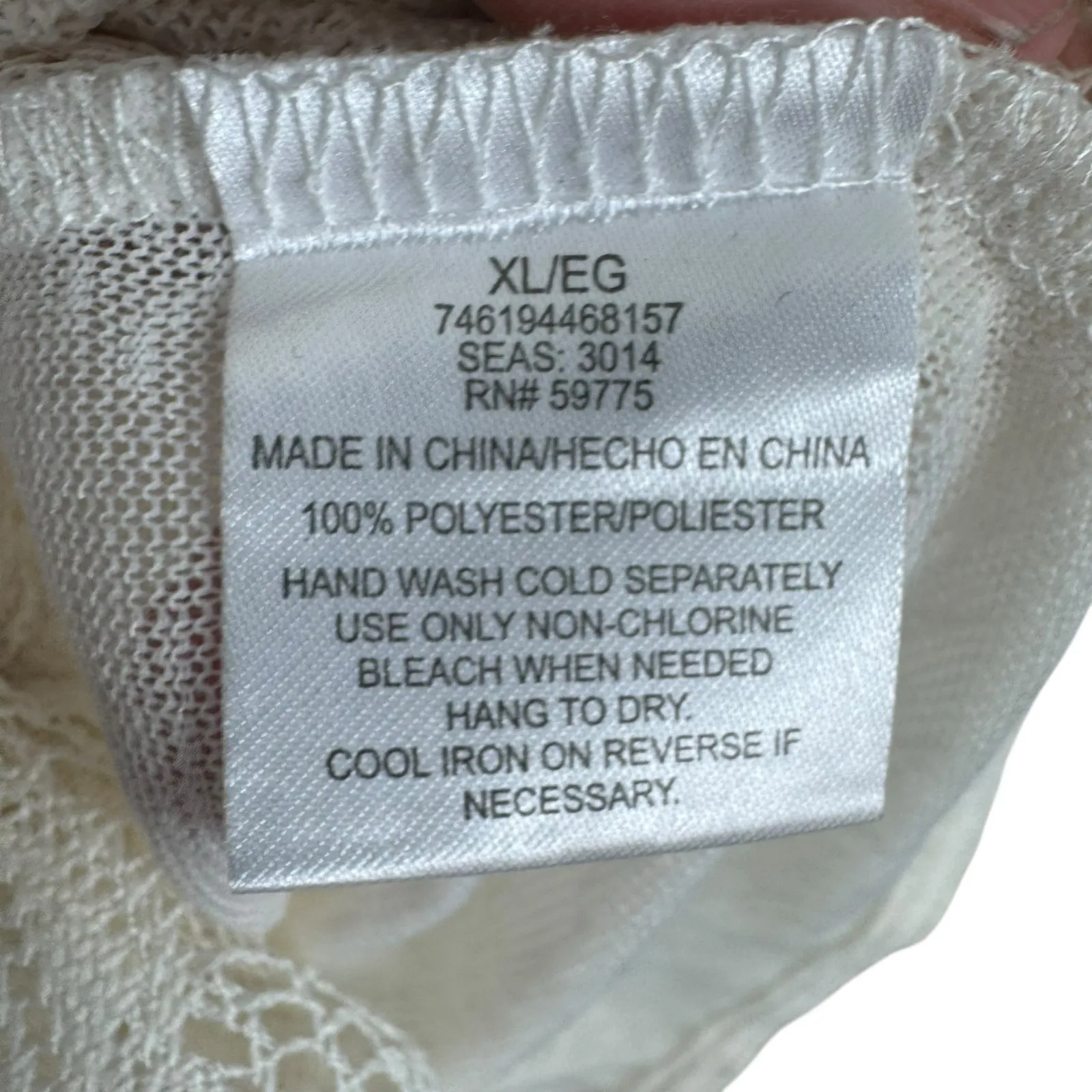 Dream Out Loud Selena Gomez Cream Lace Cropped Sleeveless Button Up Blouse XL - Image 6