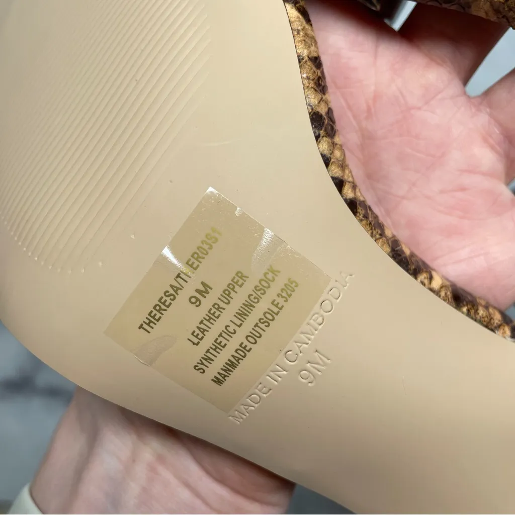 NEW Steve Madden Theresa Snakeskin Print Minimalist Strappy Sandal Heels 90s 9 - Image 9