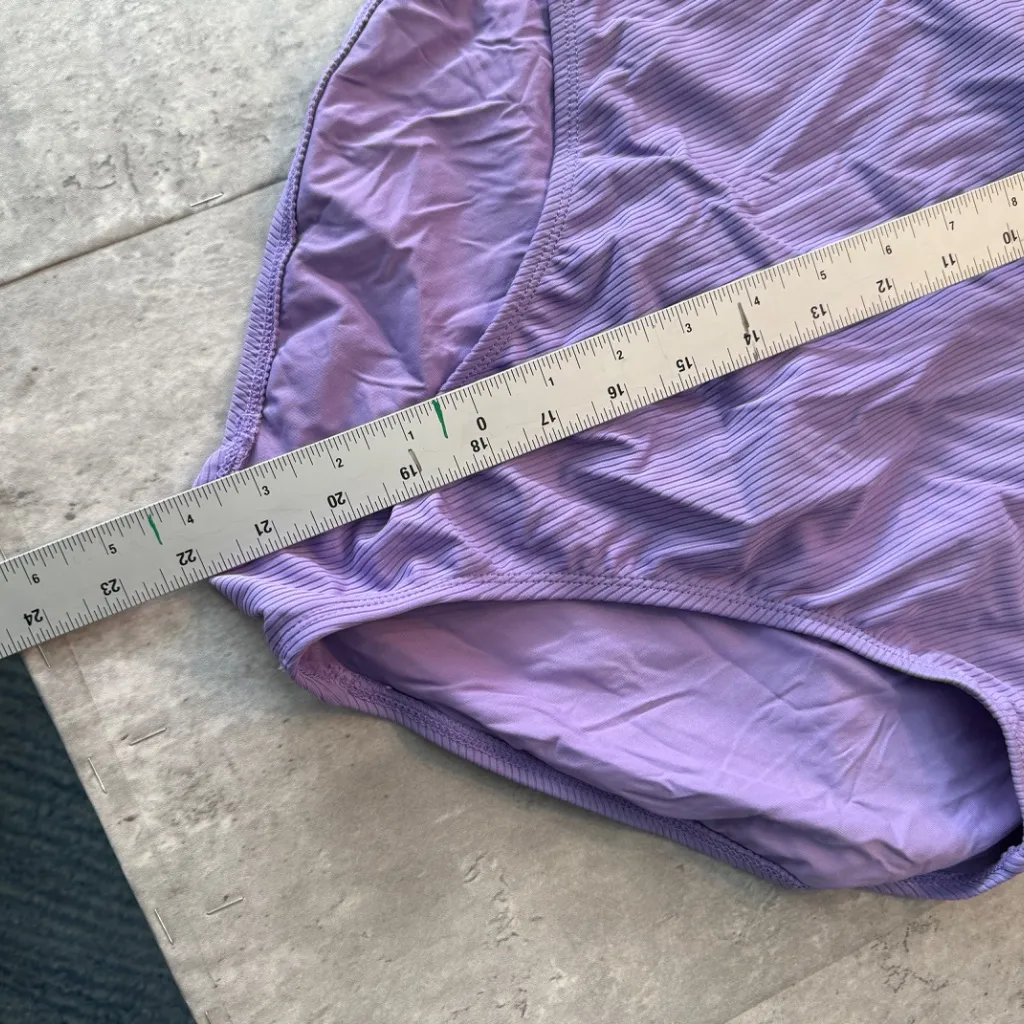 Anne Cole Lavener Purple Ribbed One Piece Tummy Control Swimsuit UPF 50 Size XL - Image 2