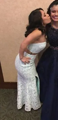 2 Piece Prom Dress Blue Size 0 - Image 2