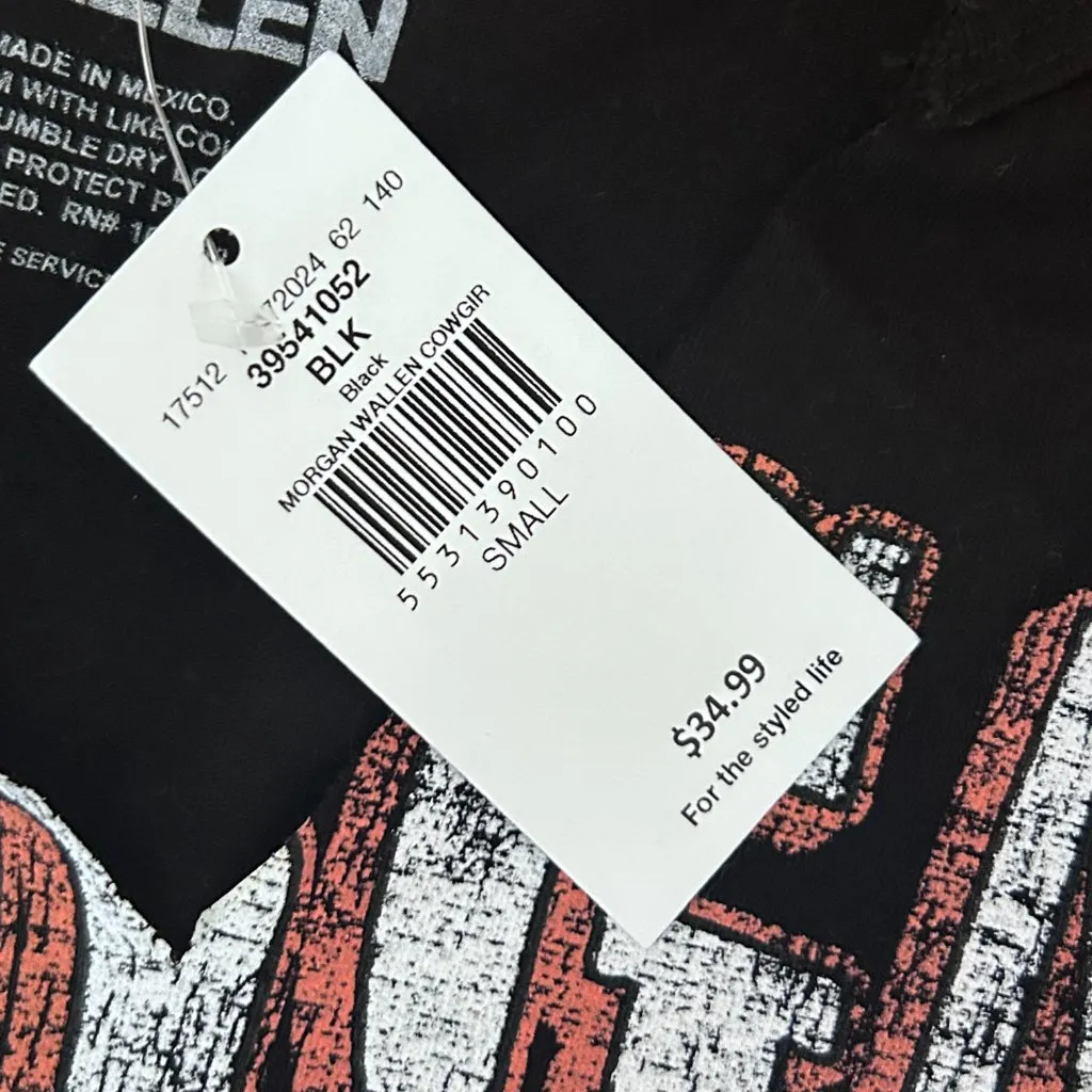 NWT Morgan Wallen Cowgirl Cropped Band T-Shirt BKE Buckle Size Small Country - Image 7