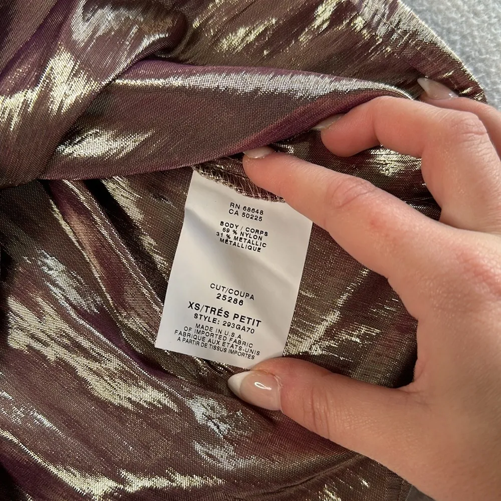 ABS Allen Schwartz ALLEN SCHWARTZ Mathilda Bow Front Metallic Blouse - Image 6