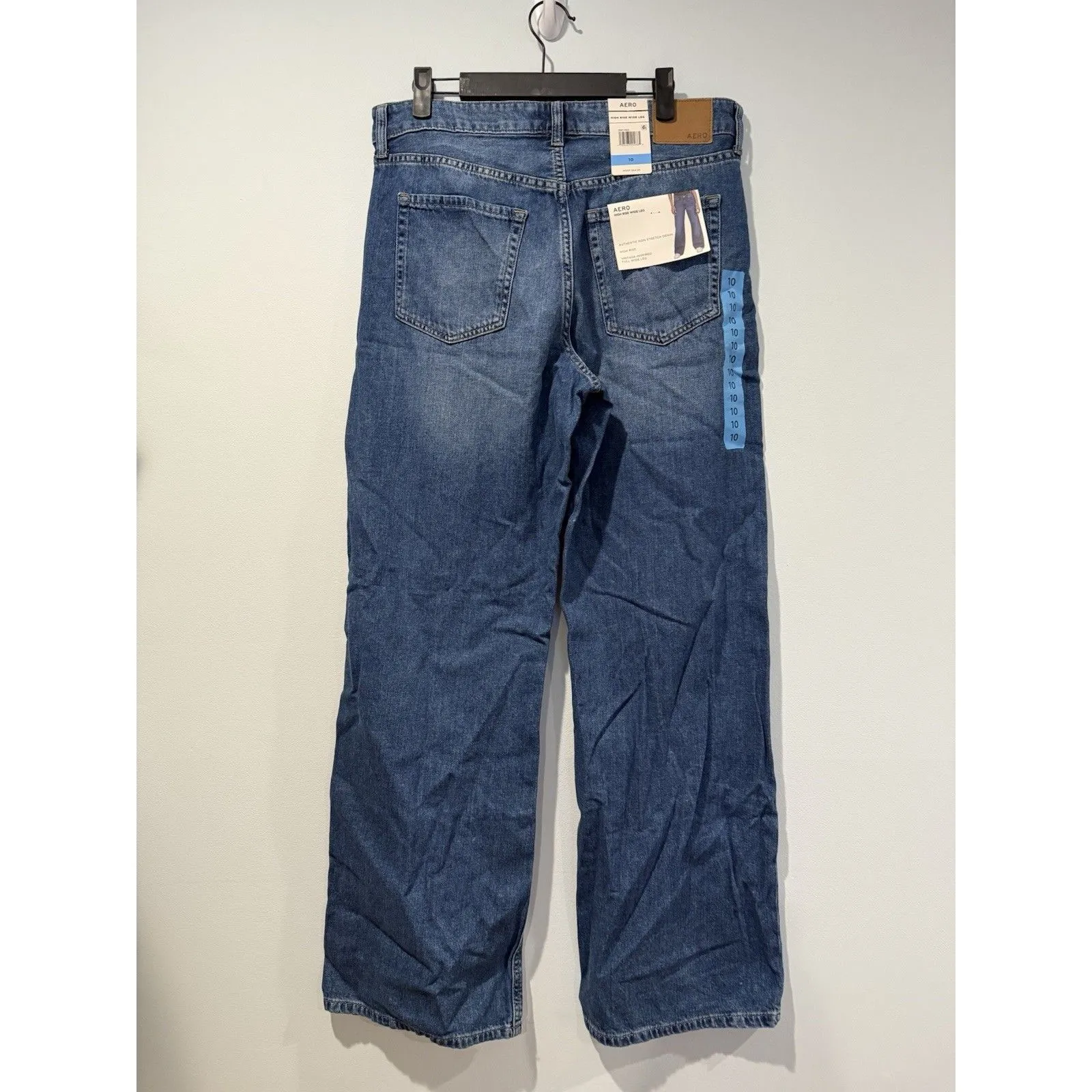 NEW Aeropostale Wide Leg Jeans Womens 10 High Rise Y2K Retro Baggy 100% Cotton Blue - Image 2