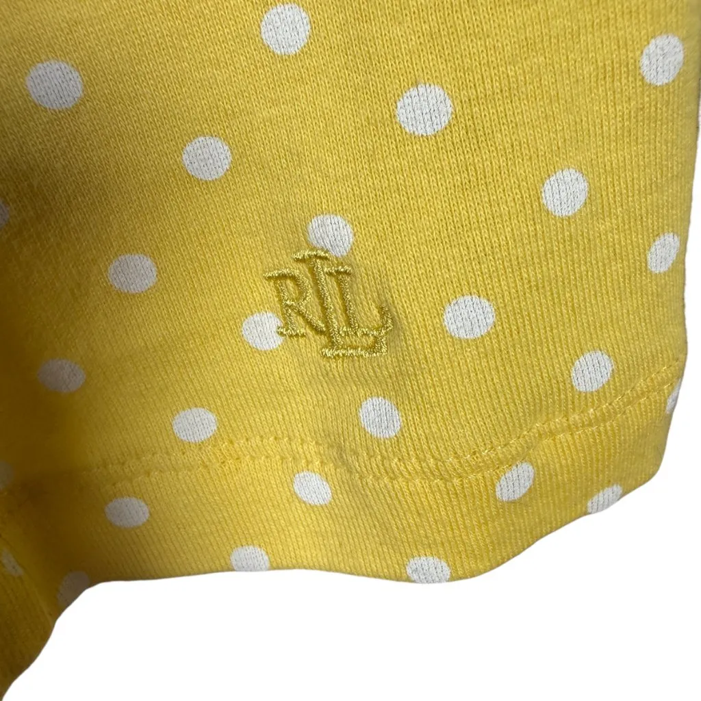 Lauren Ralph Lauren XL yellow with white polka dots short sleeve pullover shirt - Image 6