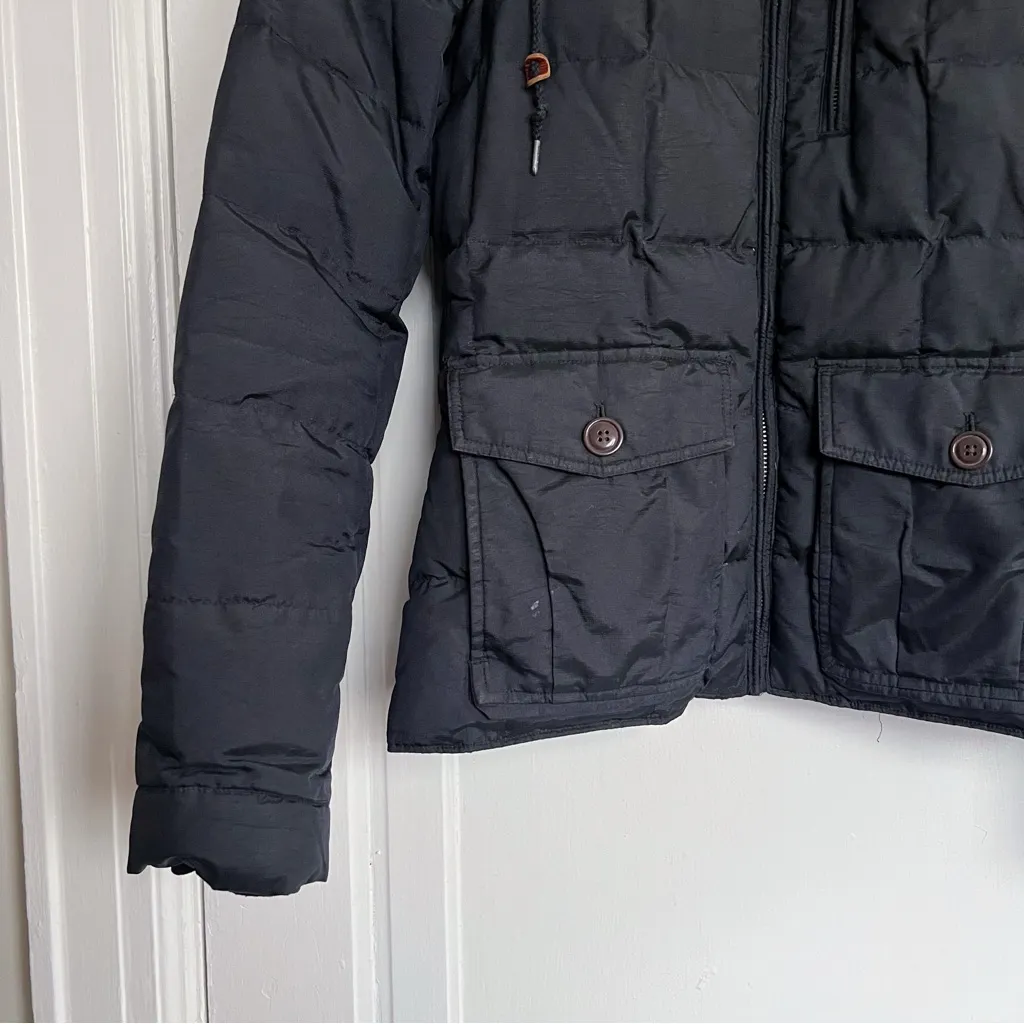 Eddie Bauer • Yukon Classic Down Jacket black puffer quilted hood faux fur - Image 8