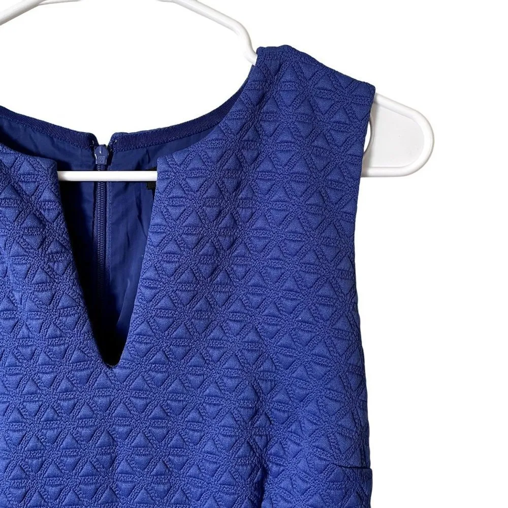 J.Crew deep royal blue vneck fit and flare dress sleeveless summer sundress form - Image 3