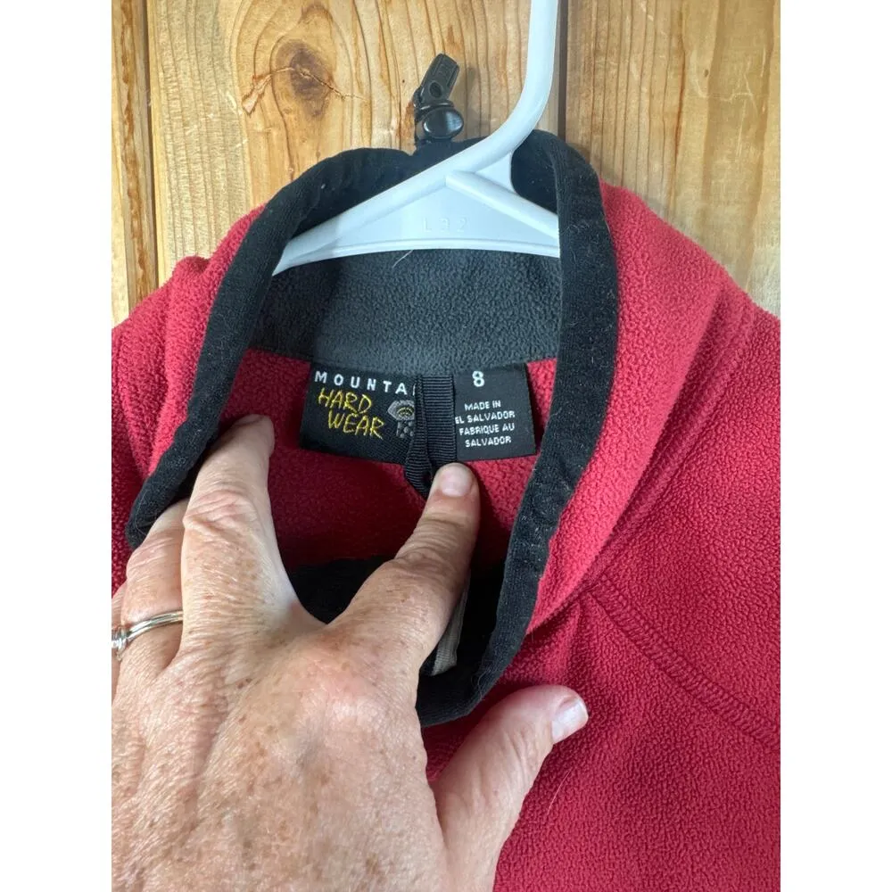 Mountain Hardwear Women’s Size 8 Red & Gray Polartec Fleece Full Zip Jacket - Image 5