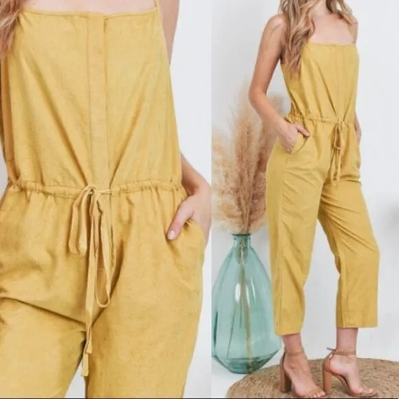 Faux Suede Drawstring Jumpsuit‎ - Image 5