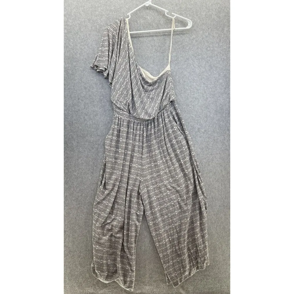MAEVE Anthropologie One shoulder romper Jumpsuit Size Small Wide leg Boho - Image 7