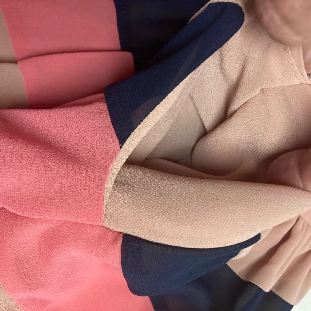 MAISON‎ JULES Women’s Tan Blue & Peach Dress Size Small - Image 11