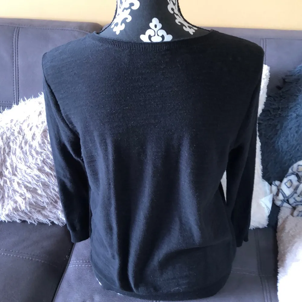 ANN TAYLOR LOFT Black Cardigan Size Medium - Image 4