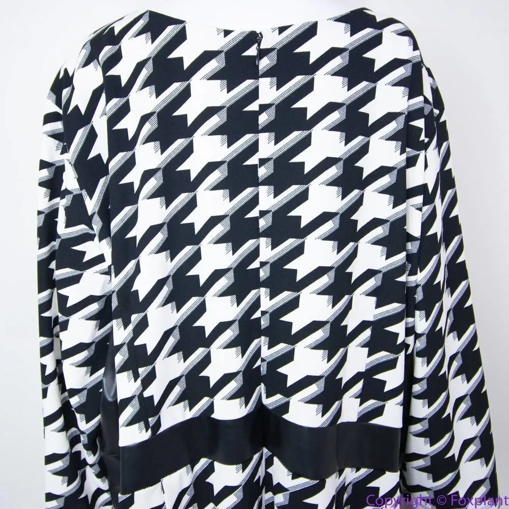 NEW Ashley Stewart‎ houndstooth dress with faux leather, 34/36W - Image 7