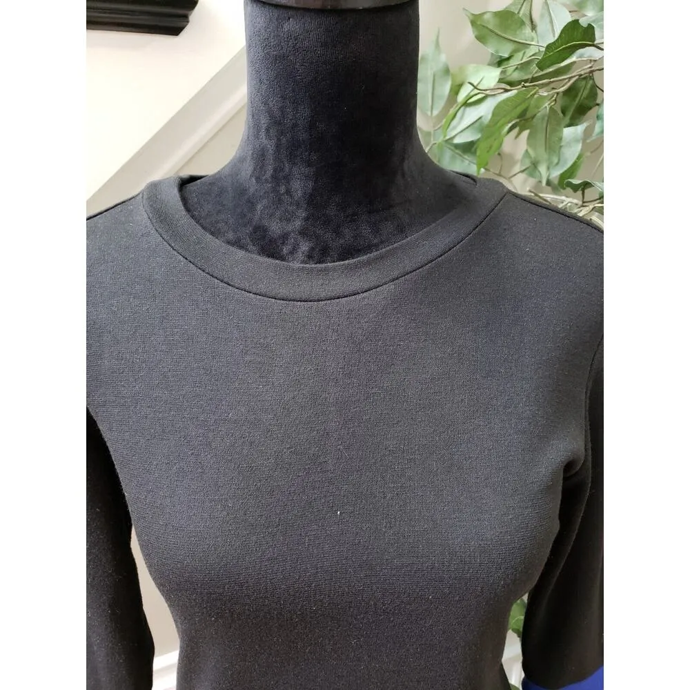 Lea & Viola Women's Black Polyester Round Neck Long Sleeve Knee Length Dress M Size M - Image 6