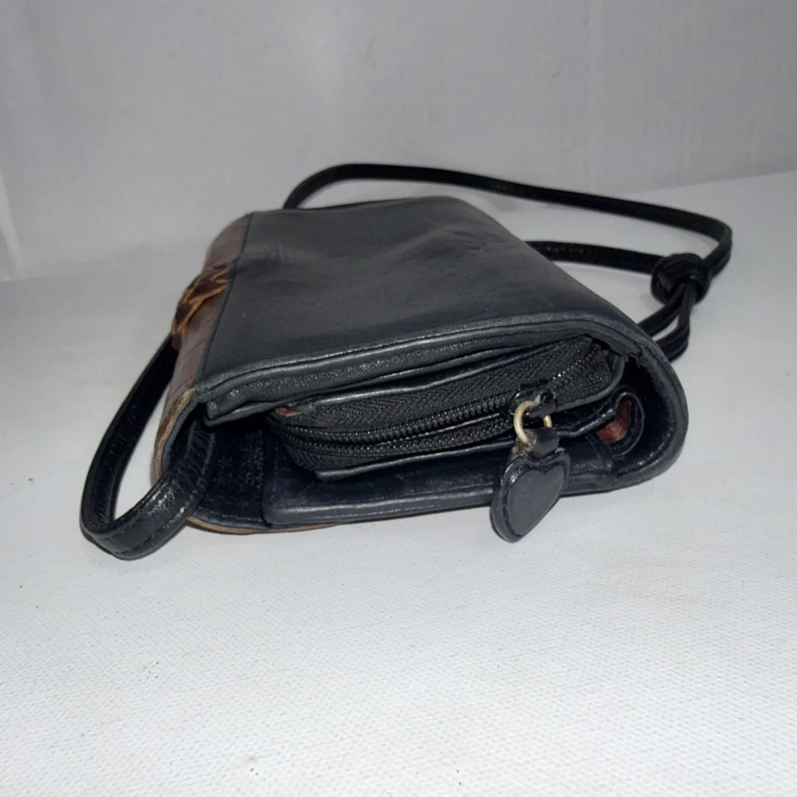 Vintage Y2K 90s Brighton Crocodile Leather Croc Wallet Organizer Crossbody Purse - Image 12